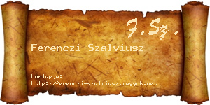 Ferenczi Szalviusz névjegykártya